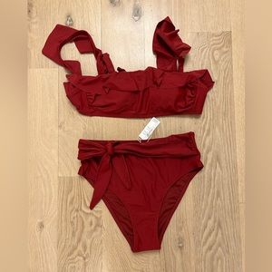 Cupshe 2 piece belted swim suit